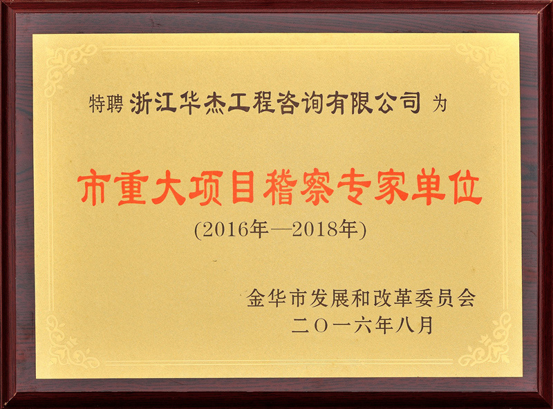 2016市重大项目稽查专家单位