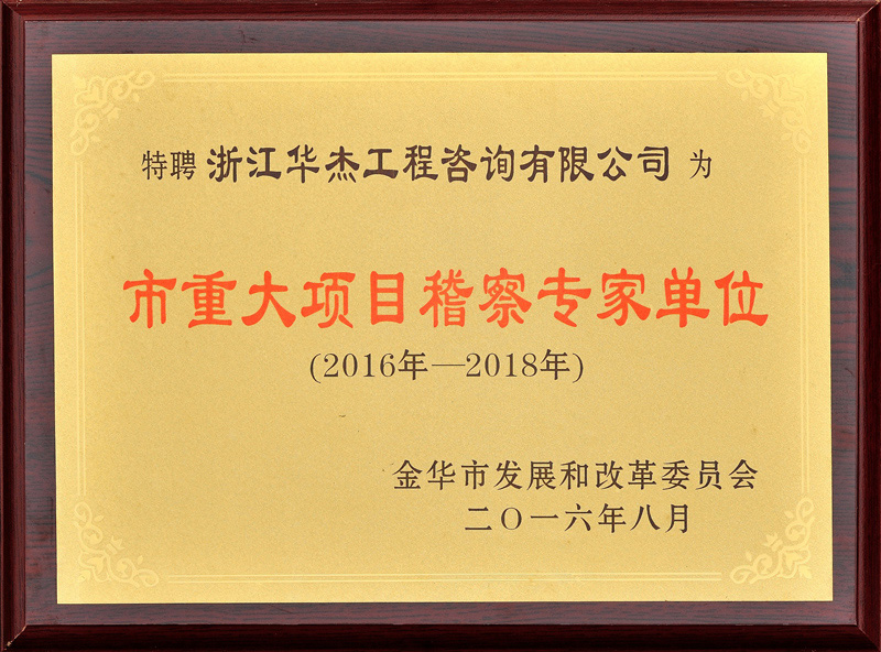 2016市重大项目稽查专家单位