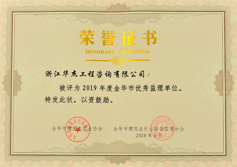 2019年优秀监理单位